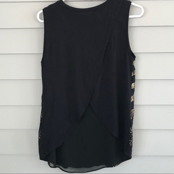 Kenneth Cole Gold Stripe Criss Cross Back Tank - Picture 2 of 3